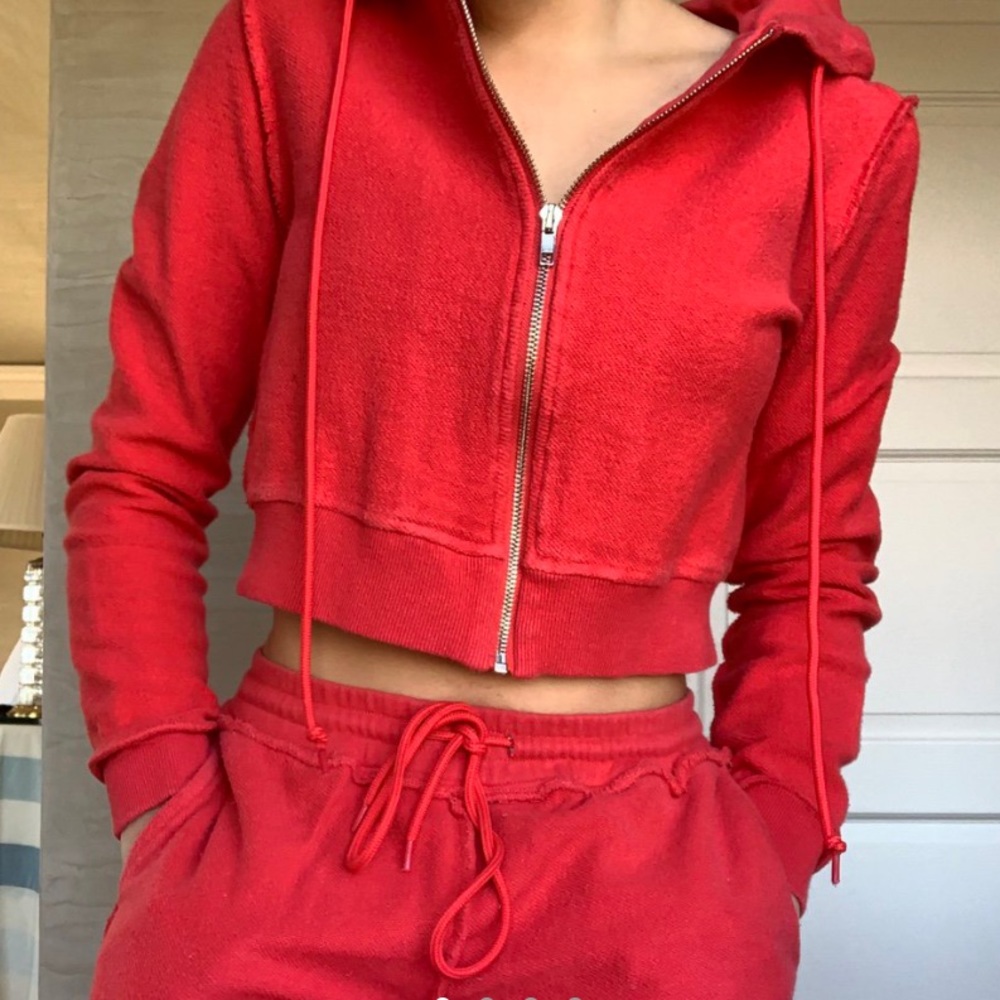 Danielle Guizo cherry red tracksuit